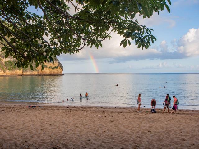 Petite Terre Moya Plage Paysage Arc En Ciel 7491 Original